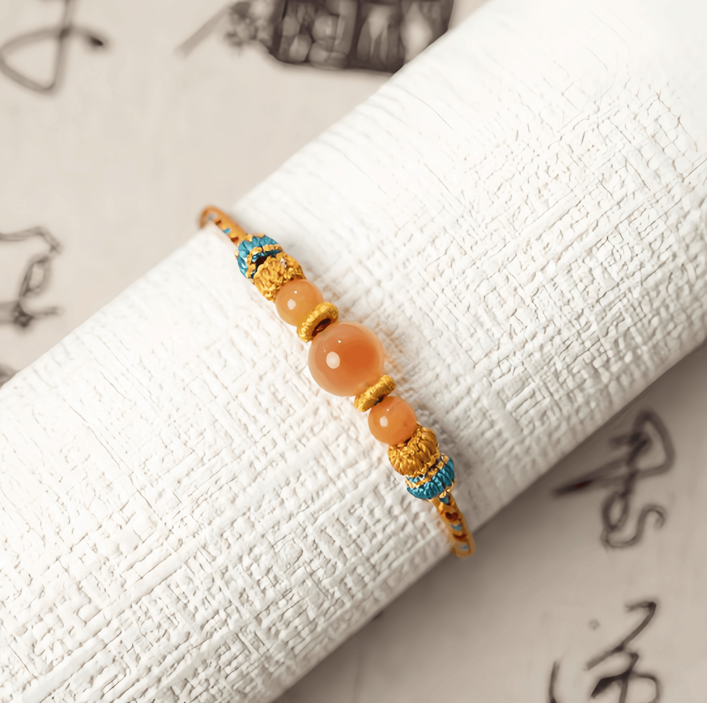 Energy Luxury Orange sugar-shaped agate bracelet