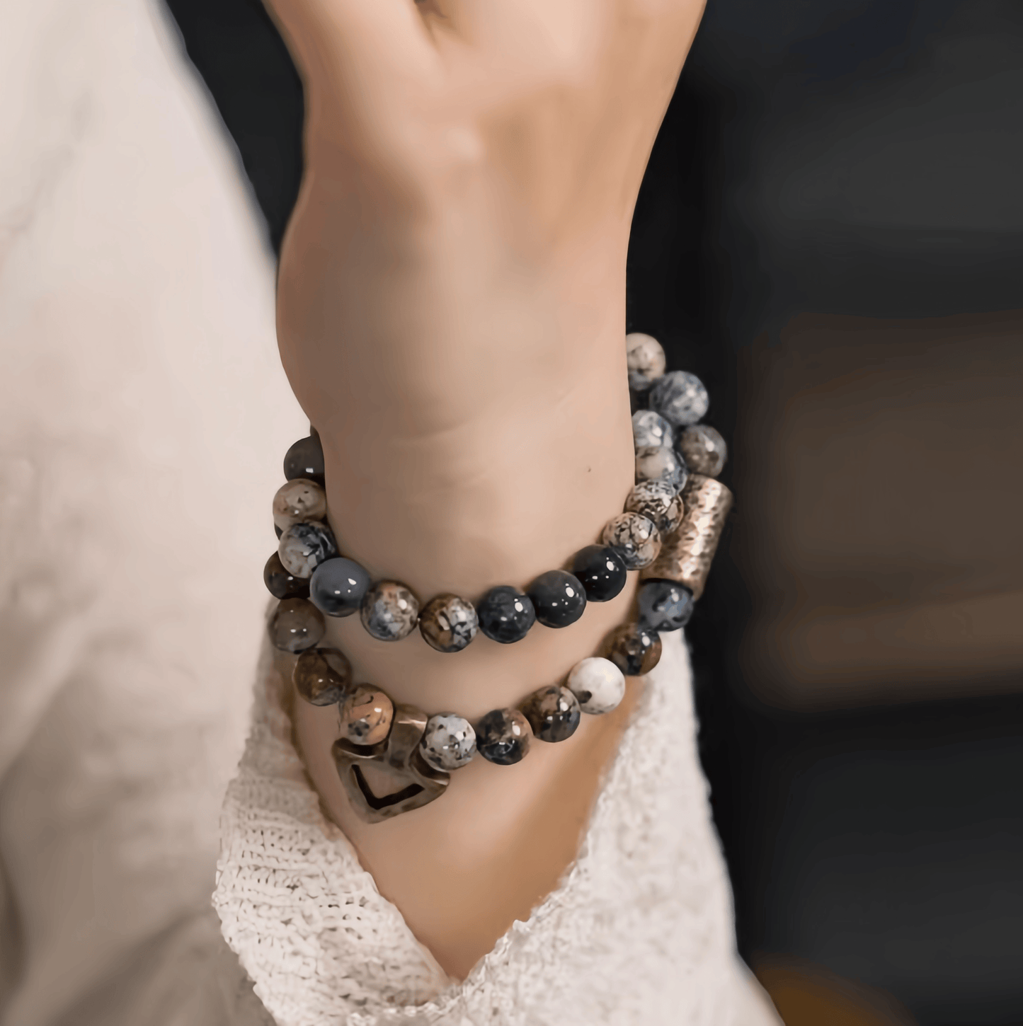 Energy Luxury Original Design Black Opal Agate Bracelet