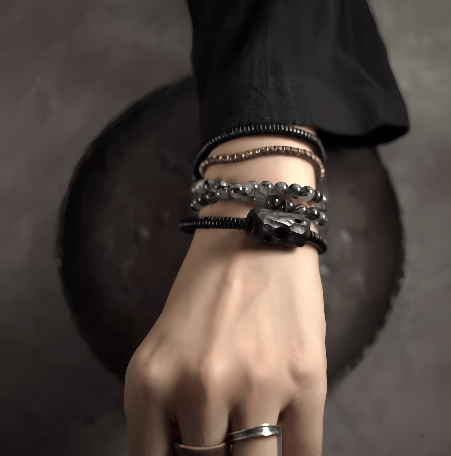 Energy Luxury Original Design Black Quartz & Ebony Necklace