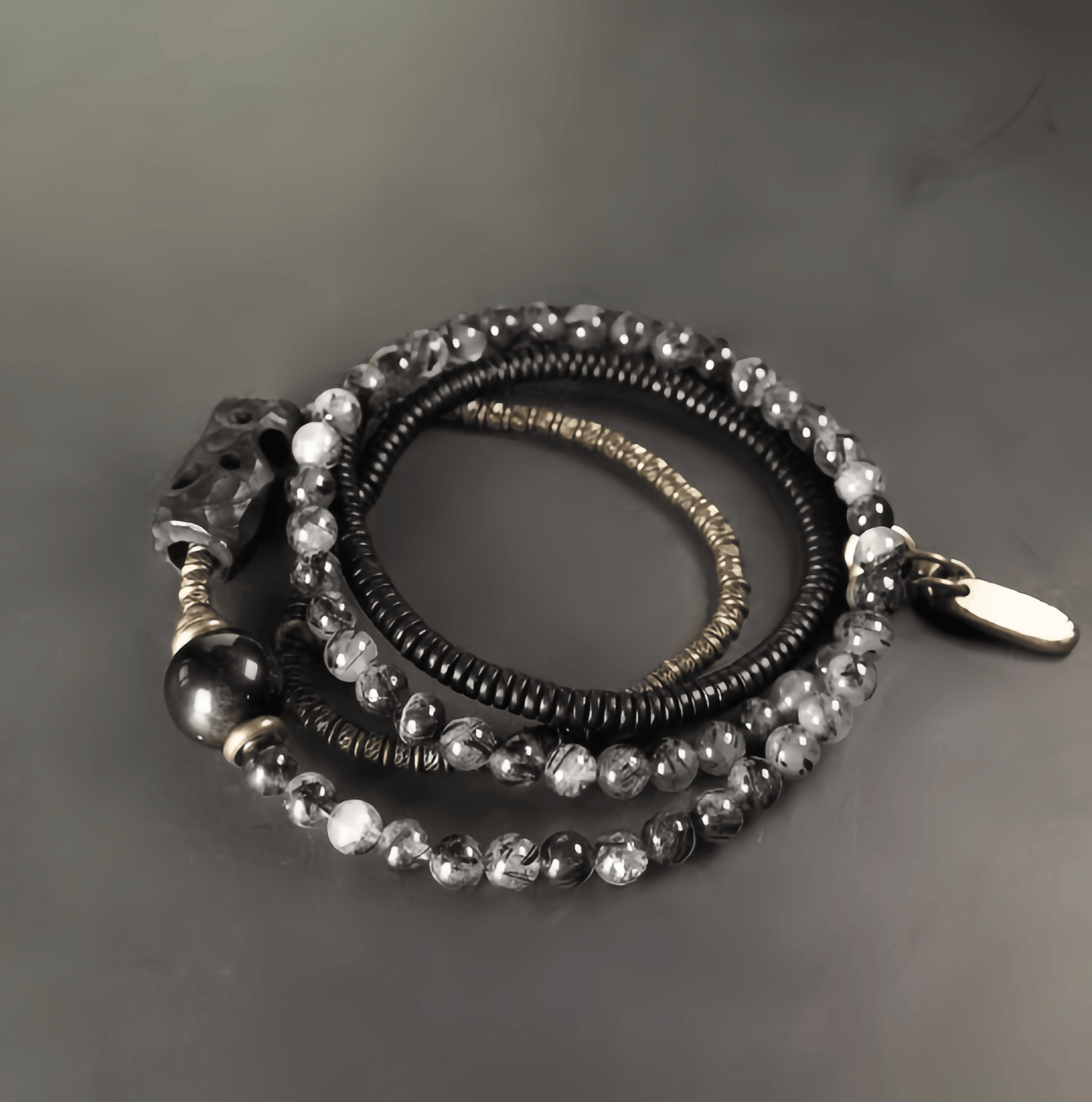 Energy Luxury Original Design Black Quartz & Ebony Necklace