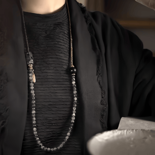 Energy Luxury Original Design Black Quartz & Ebony Necklace