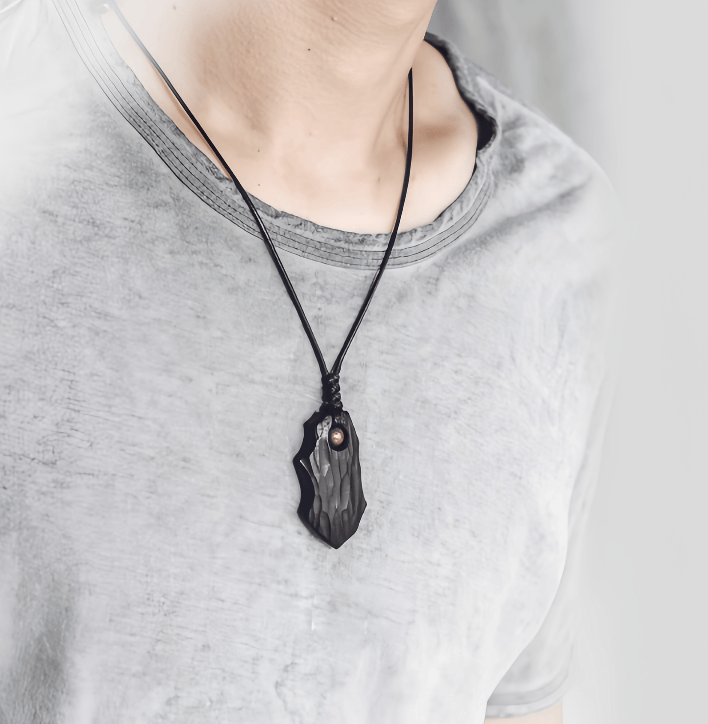 Energy Luxury Original Design Copper-Inlaid Ebony Necklace