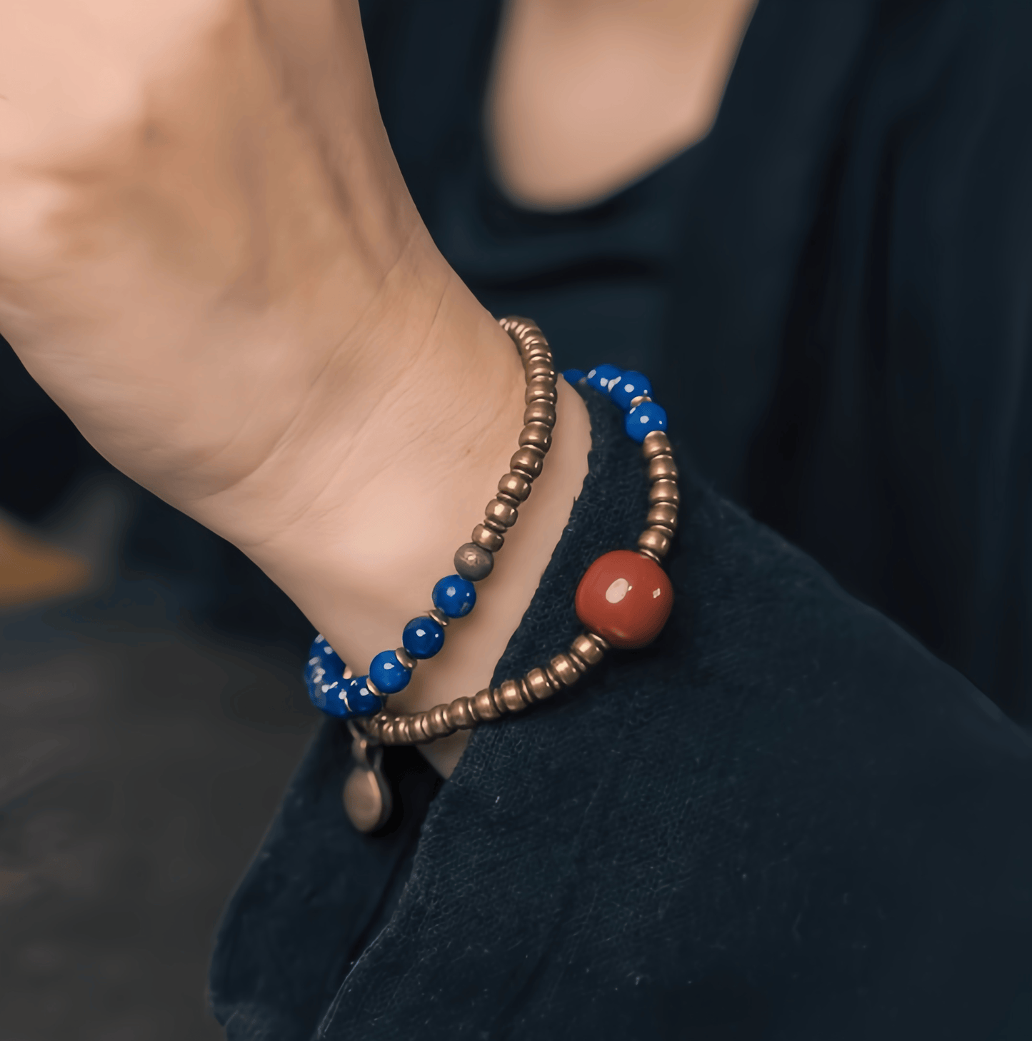 Energy Luxury Original Design Lapis Lazuli Bead Bracelet