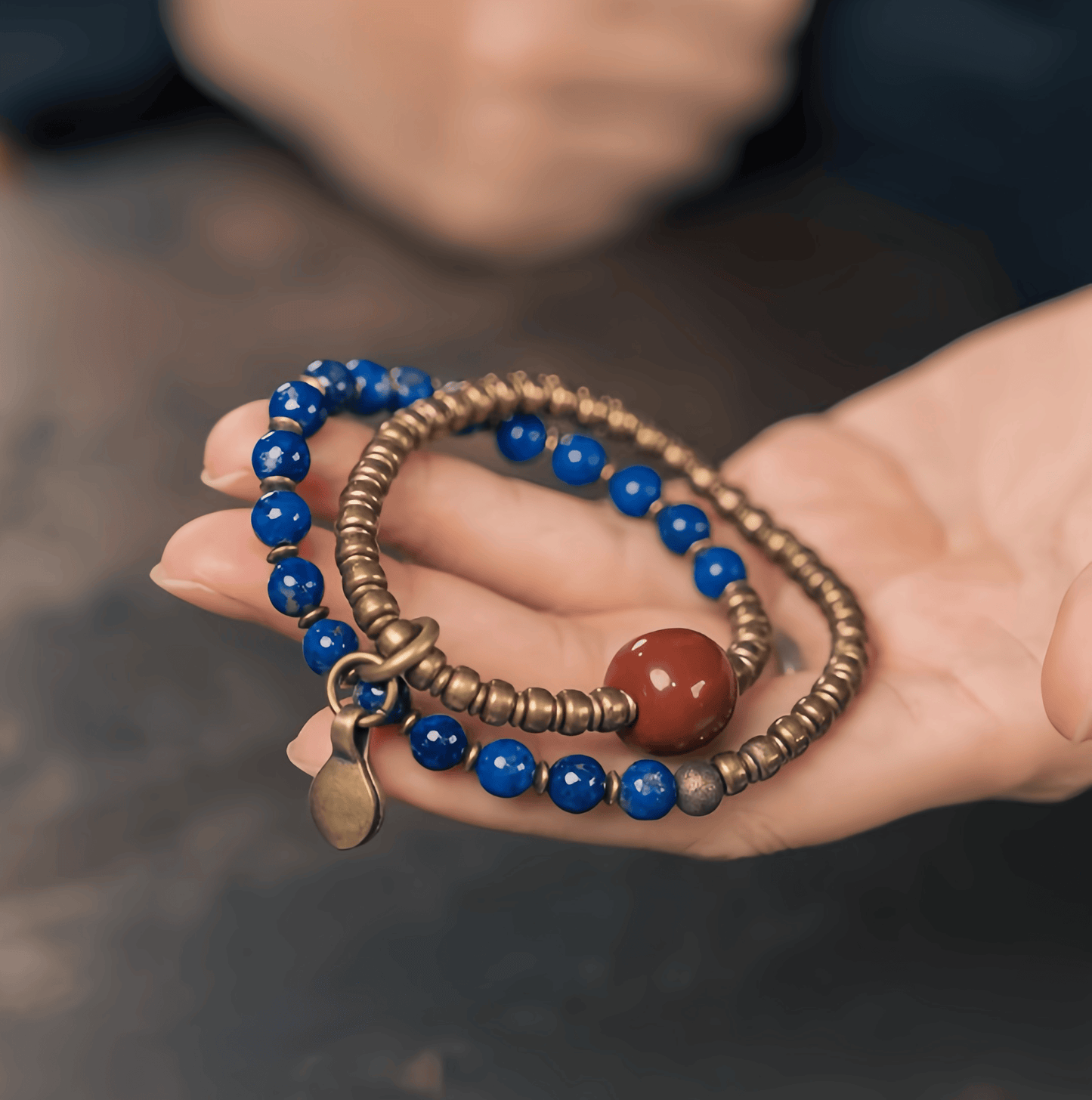 Energy Luxury Original Design Lapis Lazuli Bead Bracelet