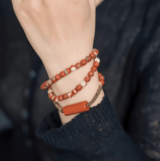 Energy Luxury Original Design Red Gemstone Wrap Bracelet