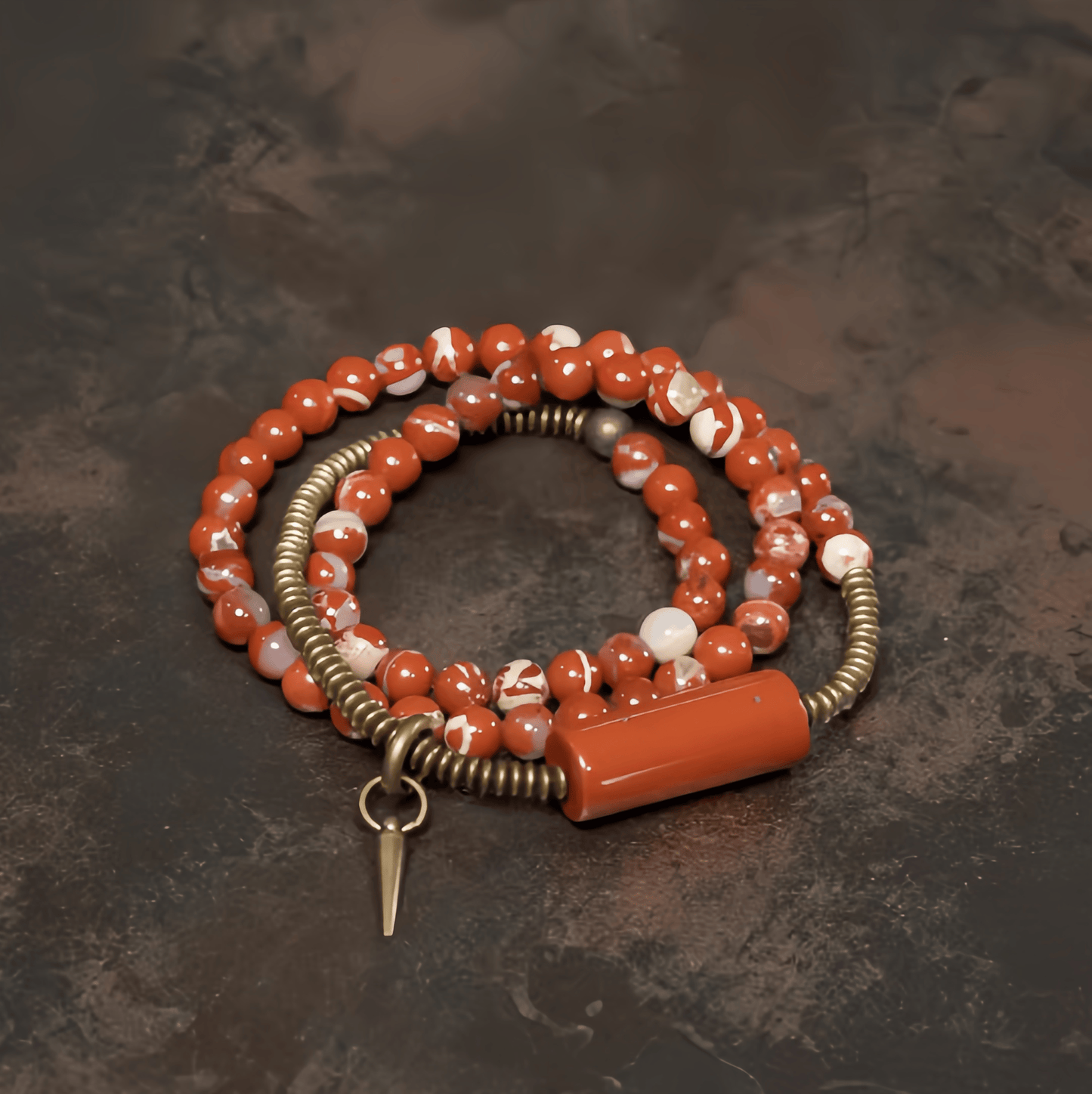 Energy Luxury Original Design Red Gemstone Wrap Bracelet