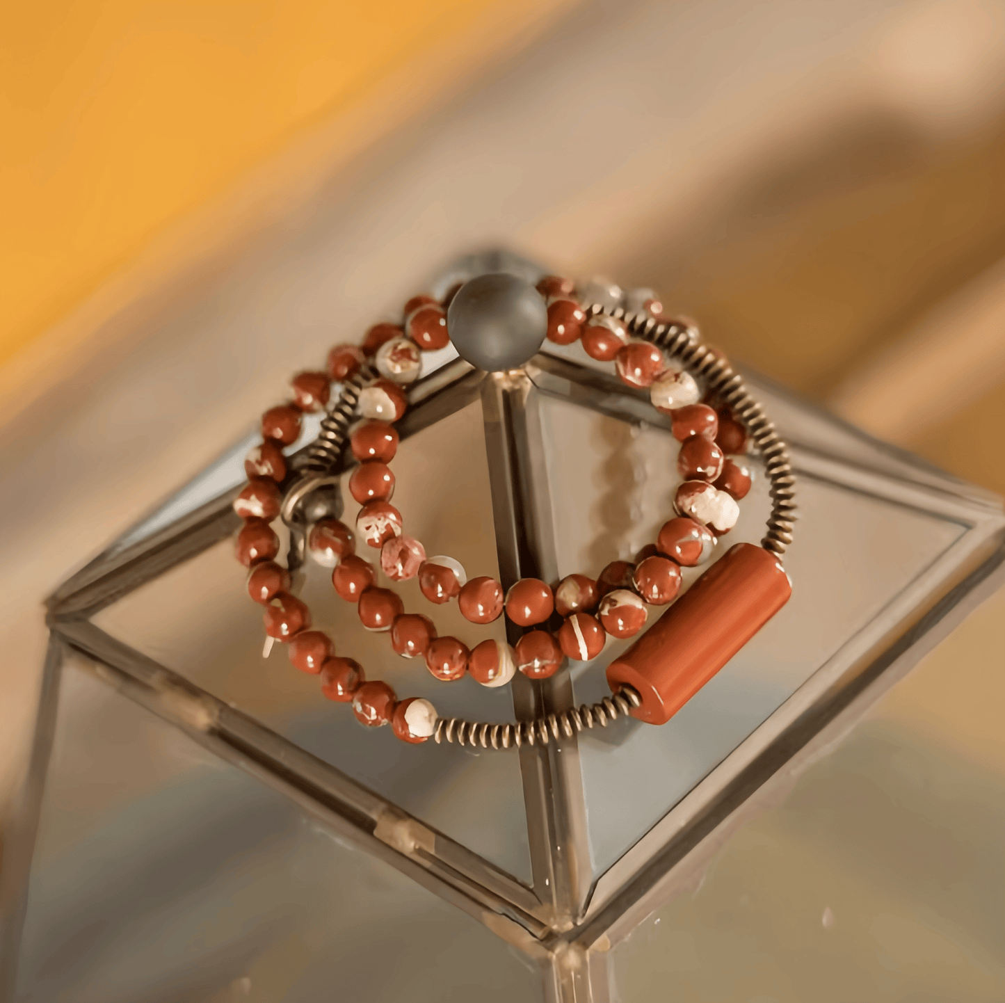Energy Luxury Original Design Red Gemstone Wrap Bracelet