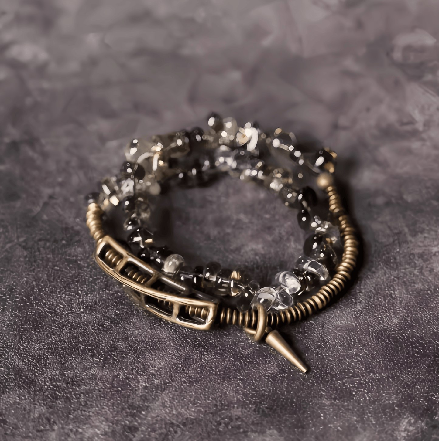 Energy Luxury Original Design Tea & White Crystal Bracelet