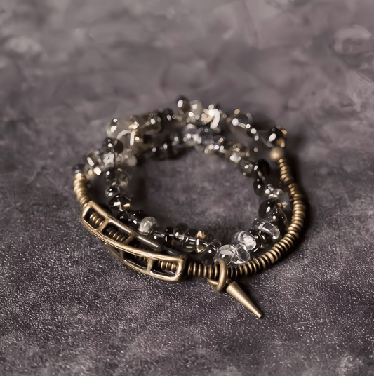 Energy Luxury Original Design Tea & White Crystal Bracelet