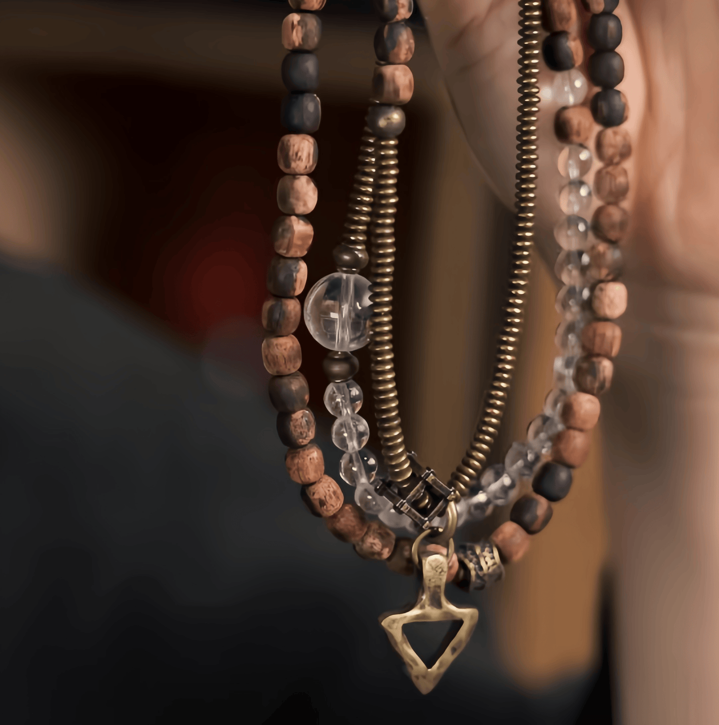 Energy Luxury Original Handmade Multi-Layer Bracelet – Vintage Agarwood & Crystal Artisan Design