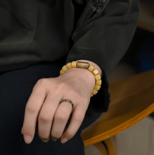 Energy Luxury Original Handmade Vintage Bone Bracelet – Minimalist Single-Wrap Artisan Design