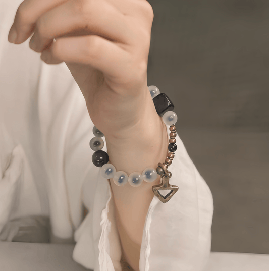 Energy Luxury Original Minimalist Gray Agate Bracelet