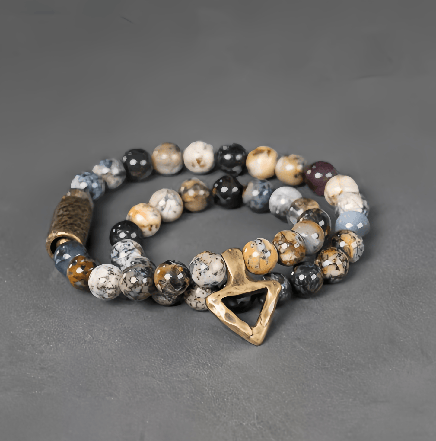 Energy Luxury Original Design Black Opal Agate Bracelet