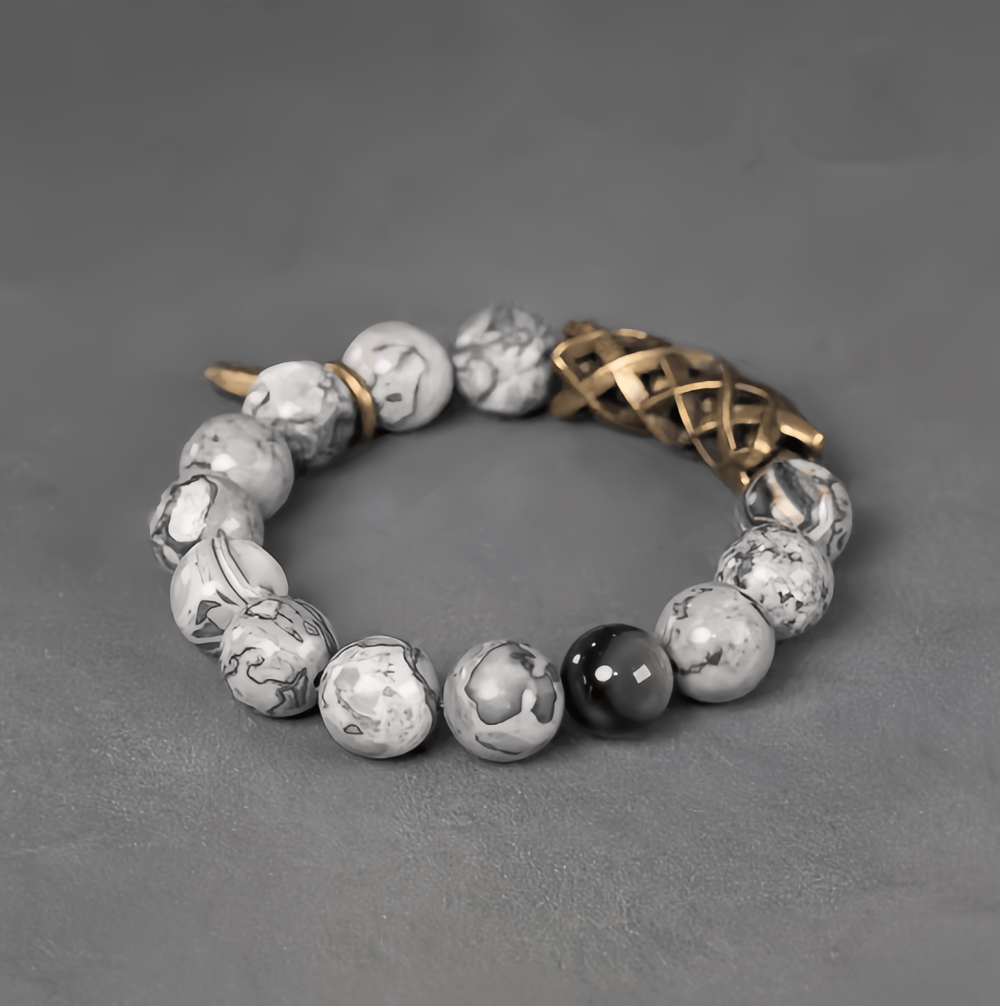 Energy Luxury Original Design Gray Silver Bead Bracelet