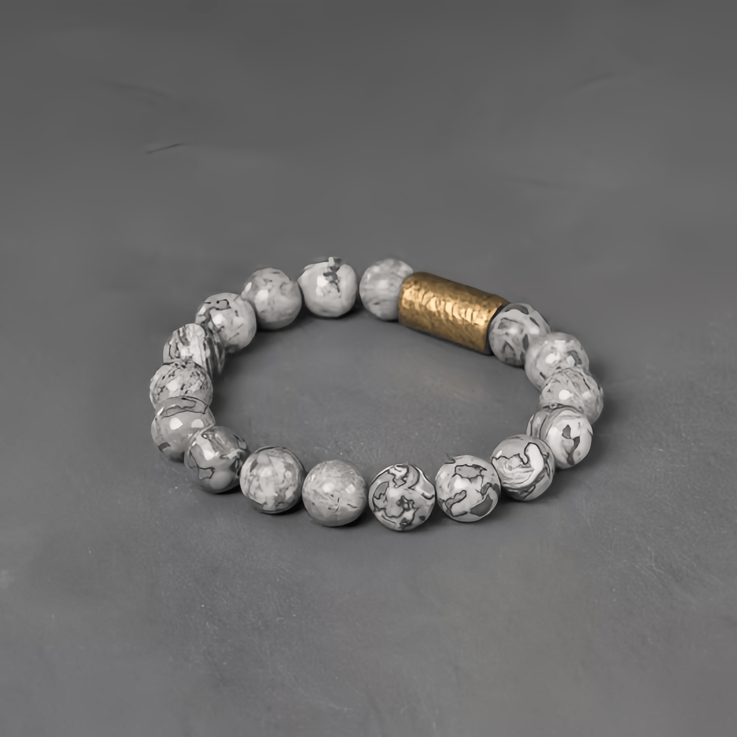 Energy Luxury Original Design Gray Silver Bead Bracelet