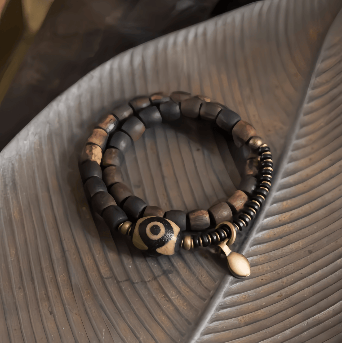 Energy Luxury Original Handmade Double-Wrap Bracelet – Vintage Agarwood Beads