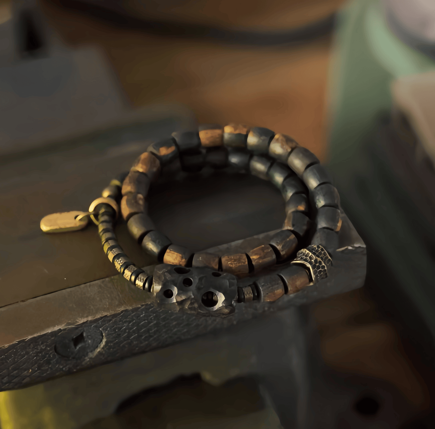 Energy Luxury Original Handmade Double-Wrap Bracelet – Vintage Agarwood Beads