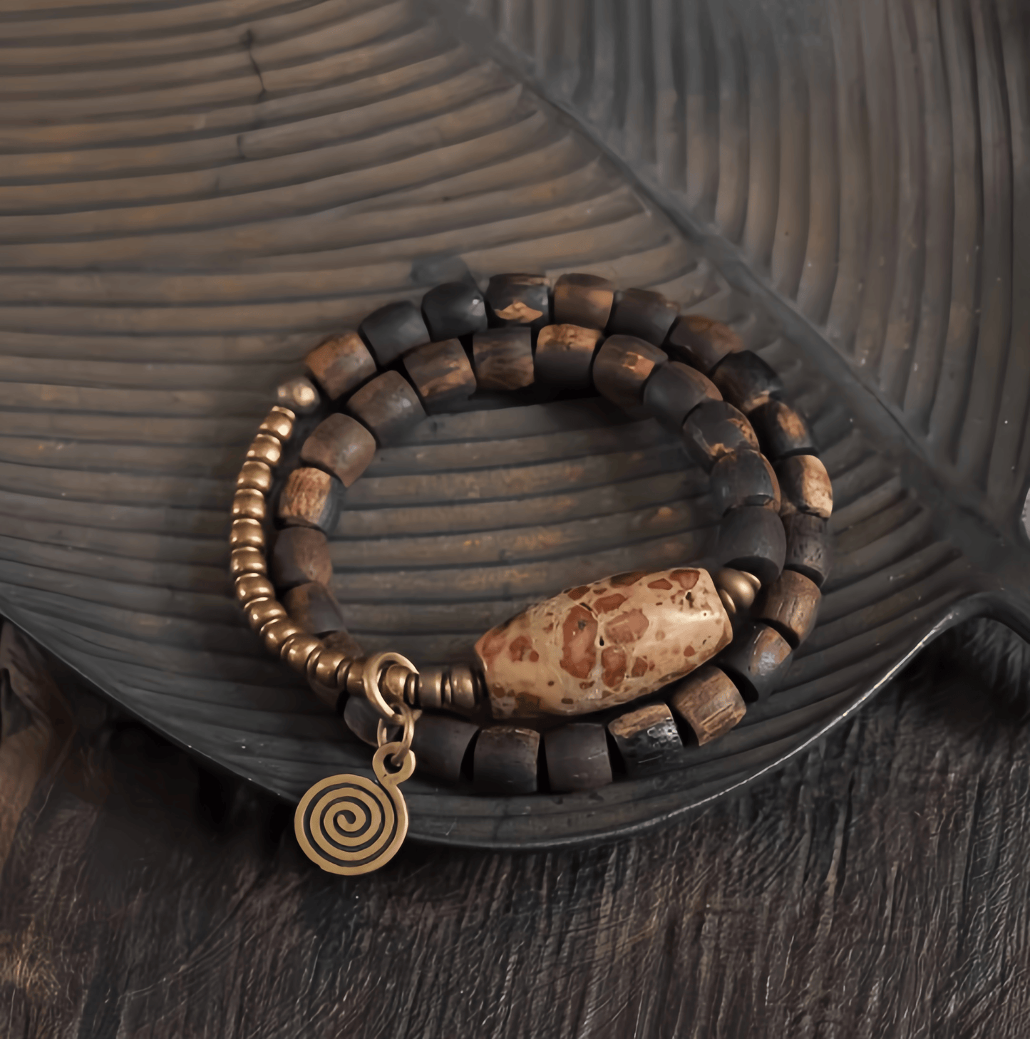 Energy Luxury Original Handmade Double-Wrap Bracelet – Vintage Agarwood Beads