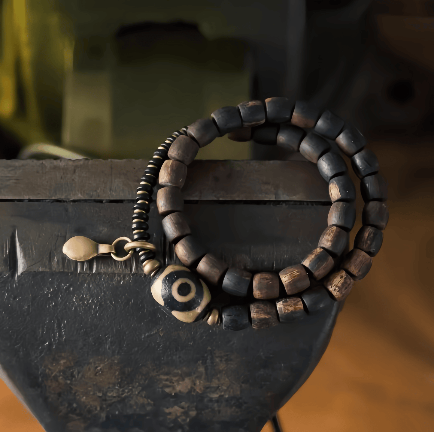 Energy Luxury Original Handmade Double-Wrap Bracelet – Vintage Agarwood Beads