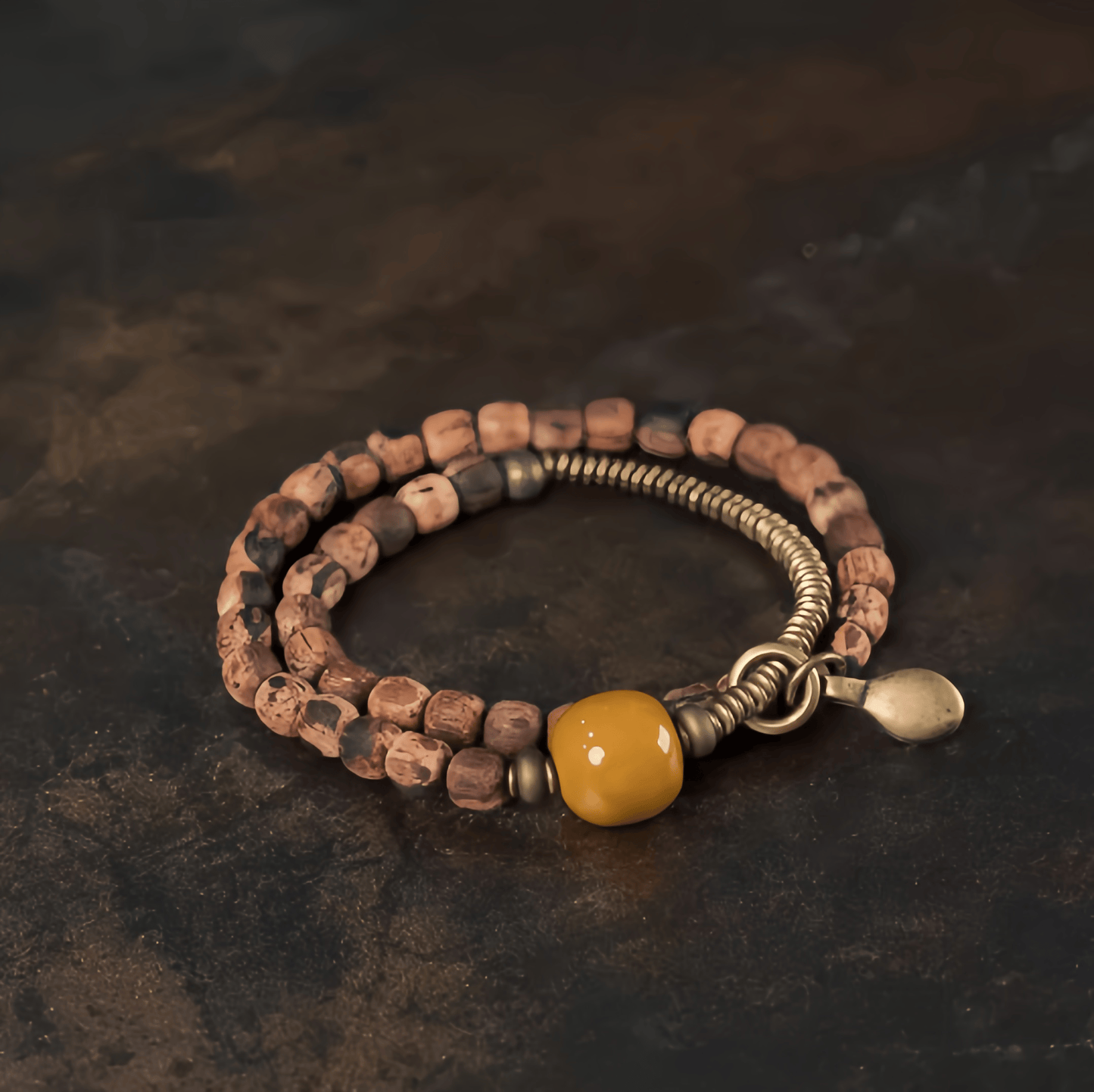 Energy Luxury Original Handmade Vintage Agarwood Bracelet – Retro Wooden Artisan Wrist Jewelry