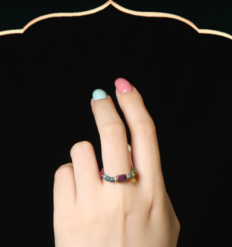 S925 Tourmaline Sugilite Ring