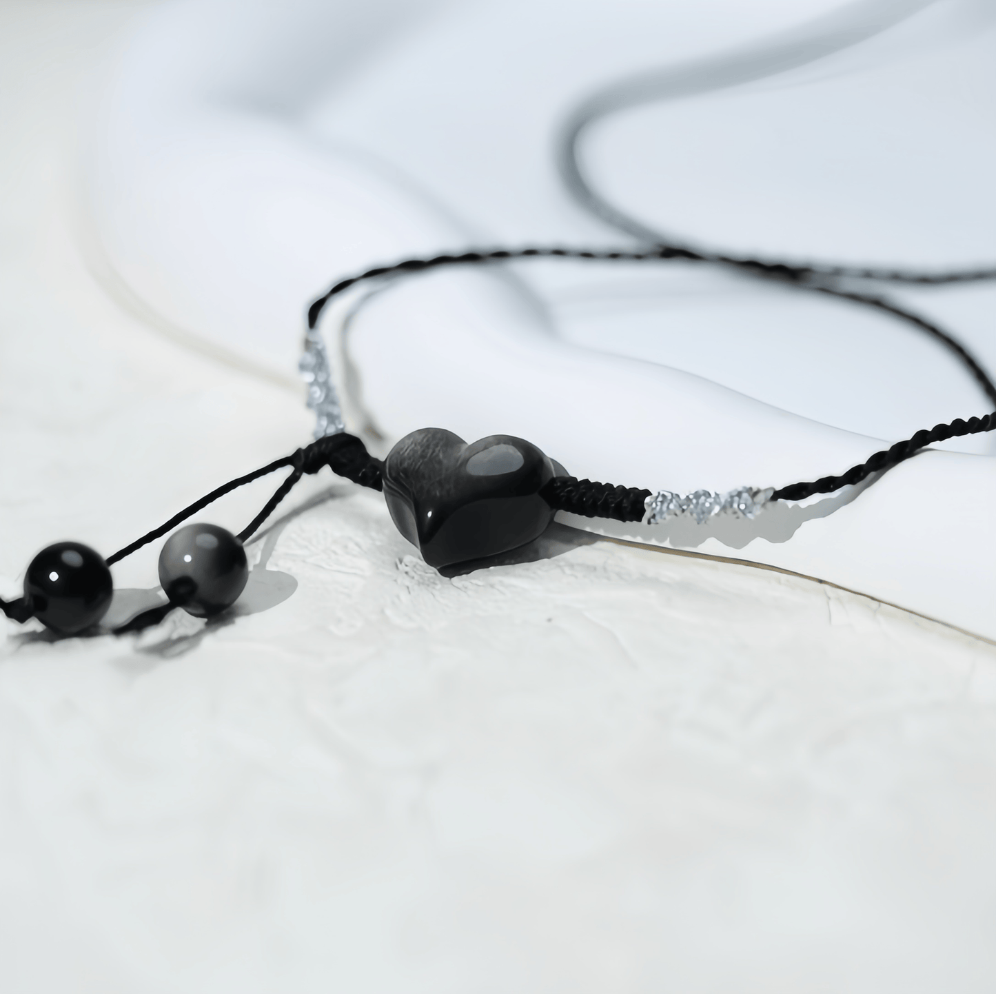 Energy Luxury Starfall – Silver Obsidian Jewelry Black Necklace