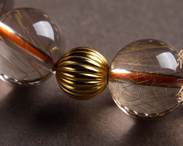 Natural Golden Rutilated Quartz Earth Element Bracelet