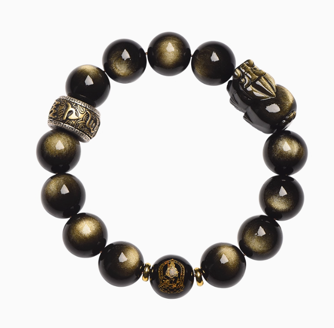 The Guardian of Precision – Golden Obsidian Element Bracelet