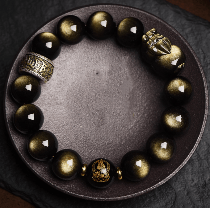 The Guardian of Precision – Golden Obsidian Element Bracelet