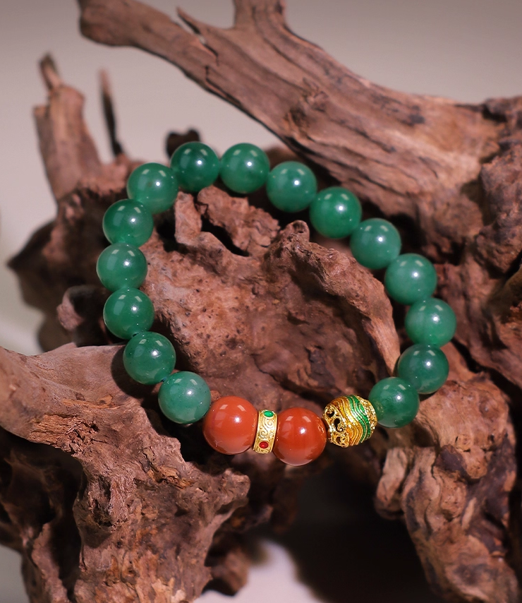 The Root of Growth – Green Aventurine Wood Element Bracelet