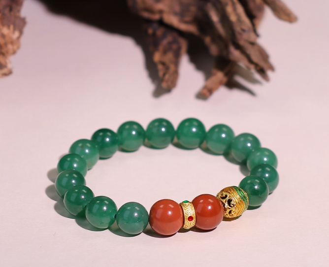 The Root of Growth – Green Aventurine Wood Element Bracelet