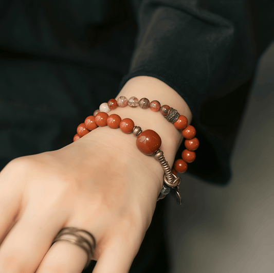 Energy Luxury Unique Red Stone Crystal Double-Strand Bracelet-A