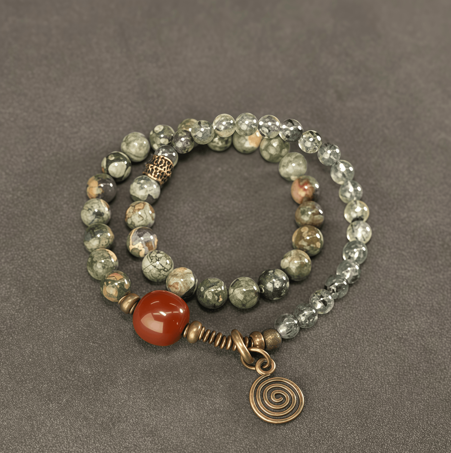 Energy Luxury Unique Red Stone Crystal Double-Strand Bracelet-B