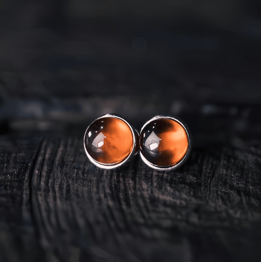 Energy Luxury Artisan Garnet Stud Earrings – Handcrafted & Symbolic Jewelry