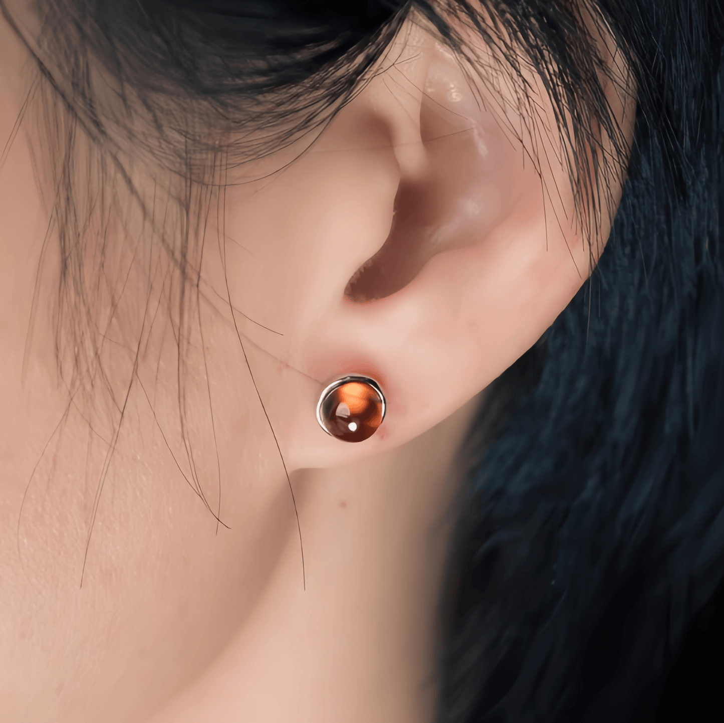 Energy Luxury Artisan Garnet Stud Earrings – Handcrafted & Symbolic Jewelry