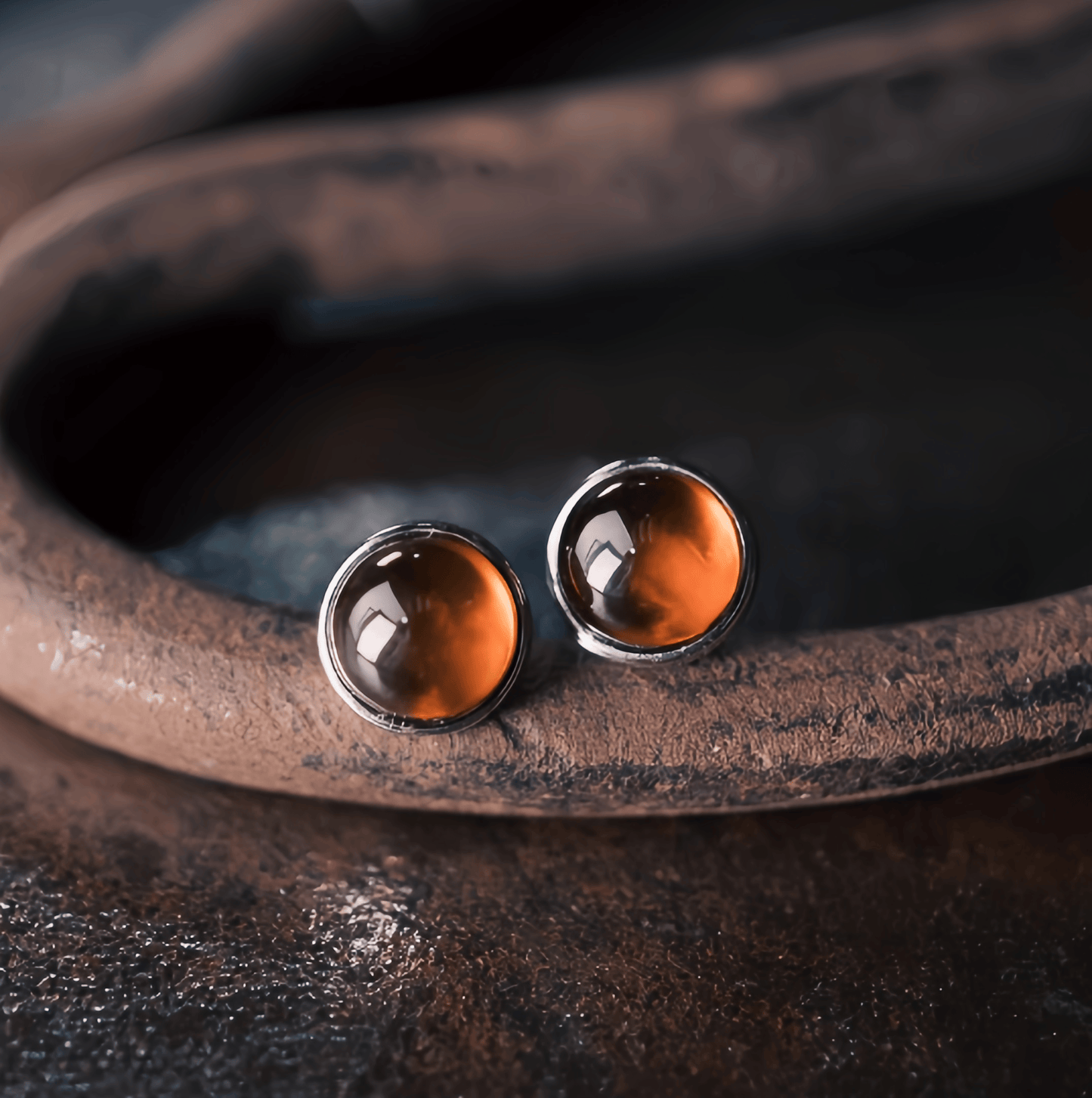 Energy Luxury Artisan Garnet Stud Earrings – Handcrafted & Symbolic Jewelry