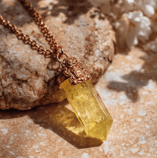 Fortune God Citrine Necklace – Wealth Activation Charm