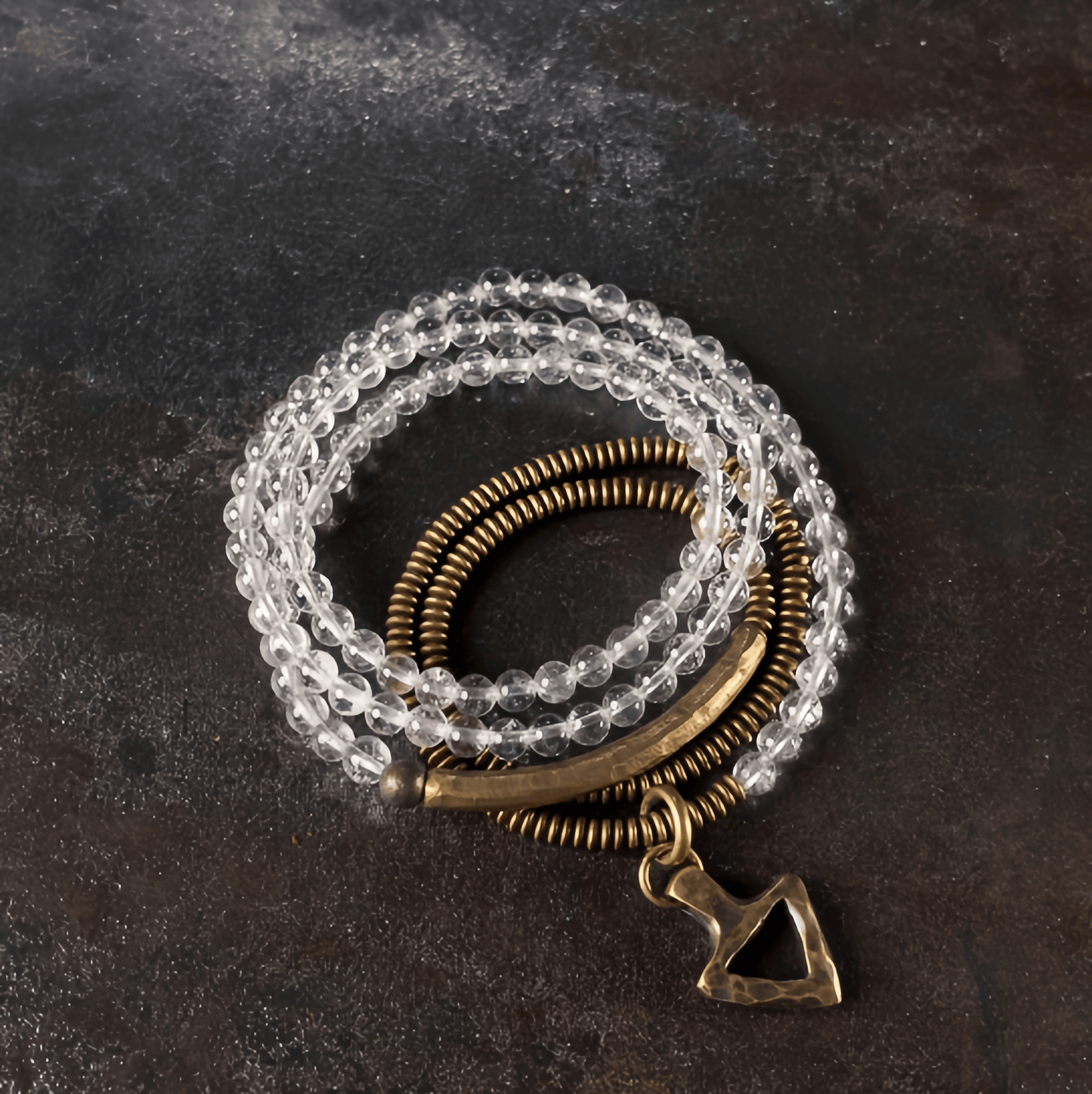 Energy Luxury Handcrafted Multi-Strand White Crystal Bracelet