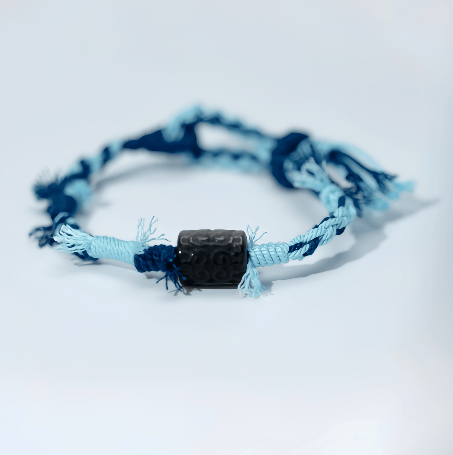 Energy Luxury Ink & Blue – Handcrafted Silver Obsidian Gemstone Bracelet