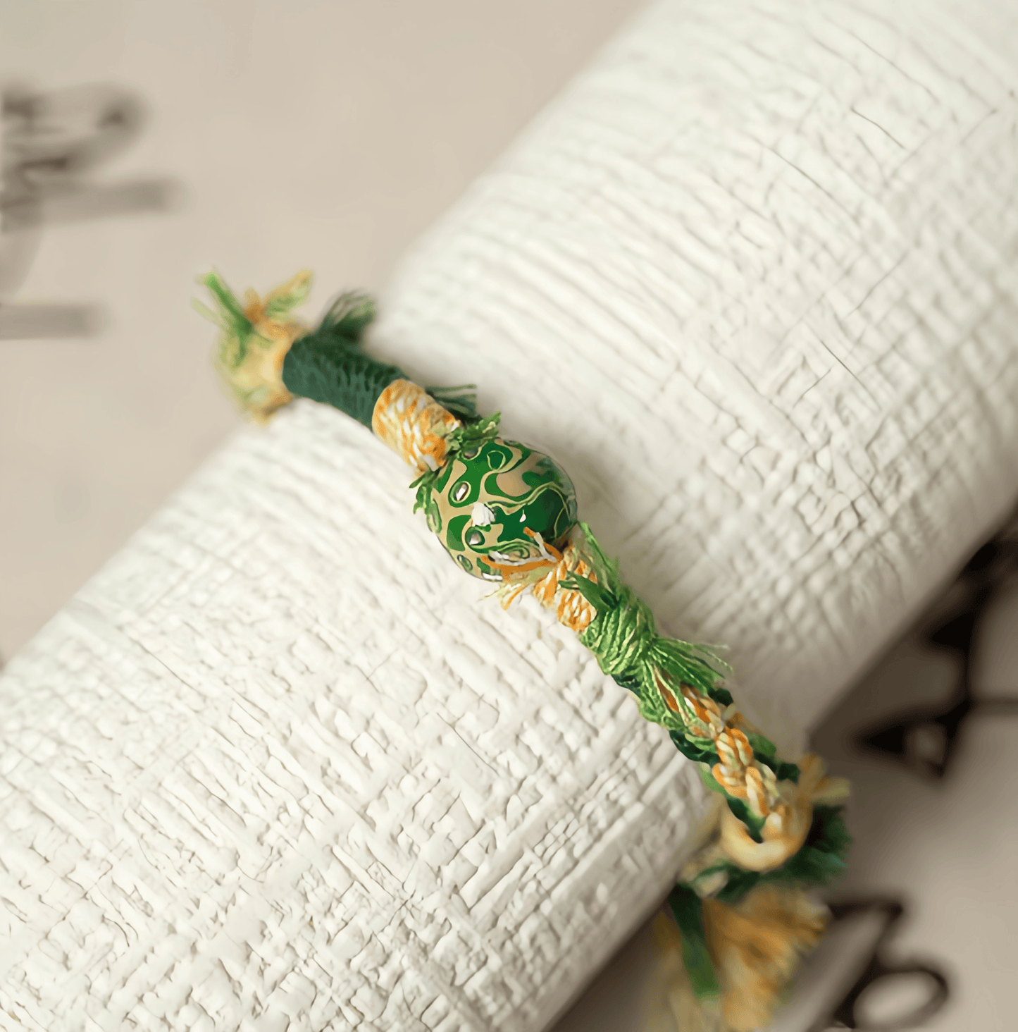Energy Luxury Spring Dawn – Handcrafted Green Lacquer Bracelet