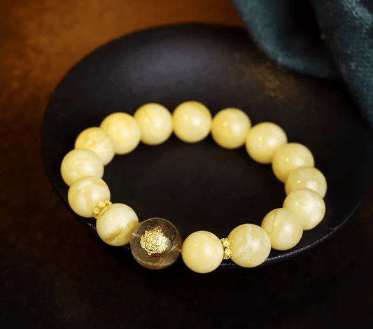 Collector-Grade Natural Amber Earth Element Bracelet-11mm