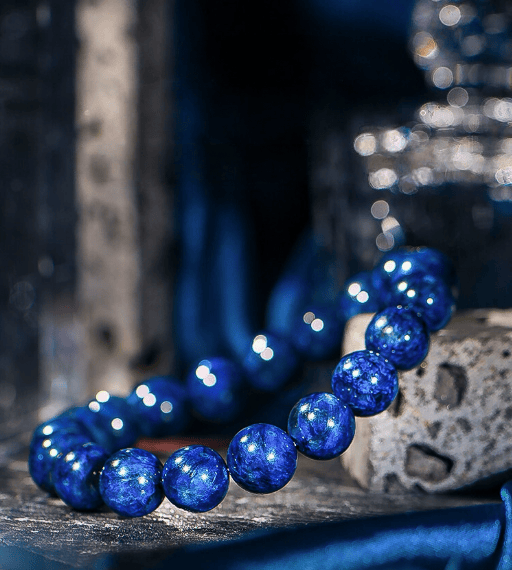 Natural Gem-Grade South African Rare Mine Interstellar Blue Sugilite Bracelet