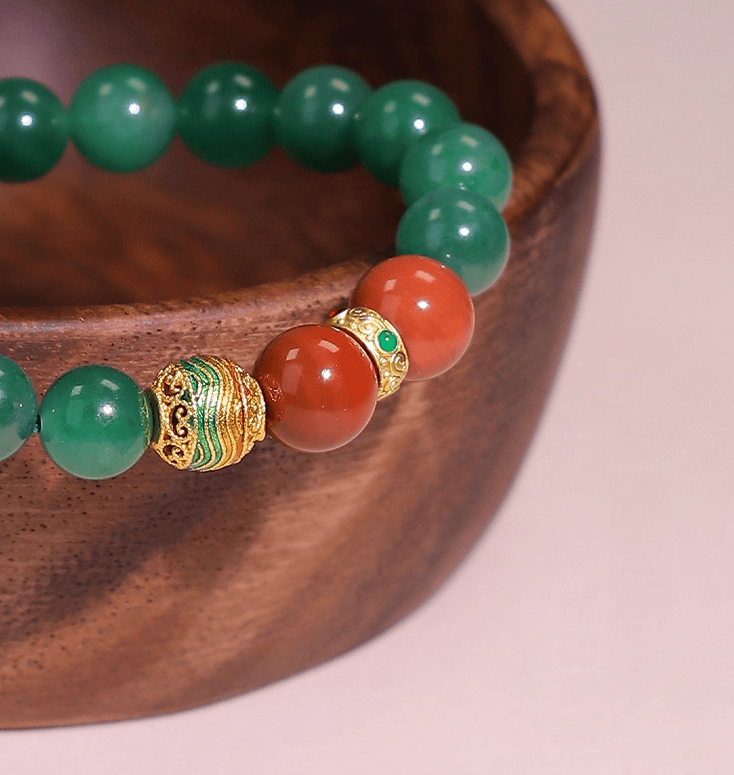 The Root of Growth – Green Aventurine Wood Element Bracelet