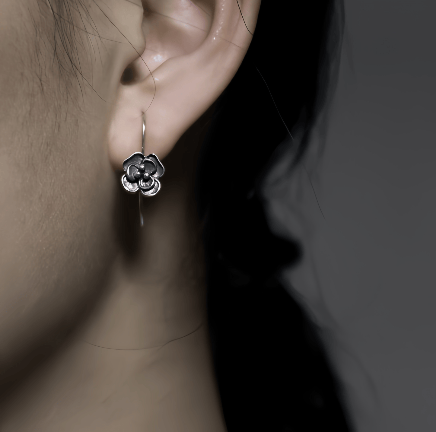 Energy Luxury Vintage 925 Thai Silver Flower Earrings – Handcrafted & Unique