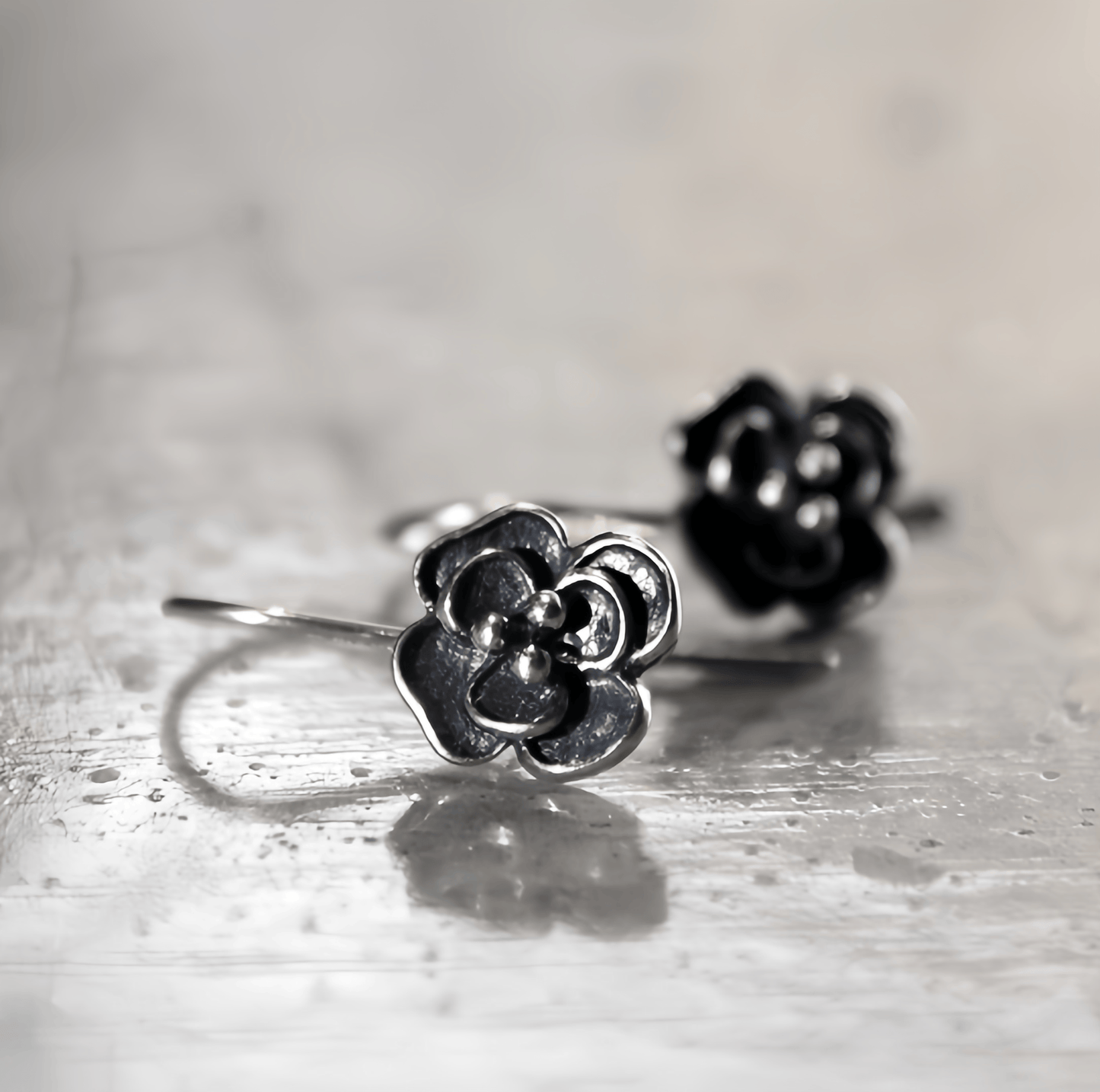 Energy Luxury Vintage 925 Thai Silver Flower Earrings – Handcrafted & Unique