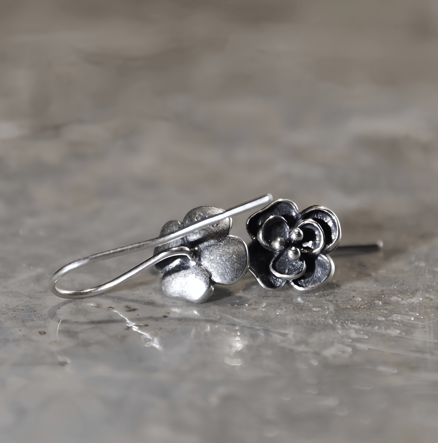 Energy Luxury Vintage 925 Thai Silver Flower Earrings – Handcrafted & Unique