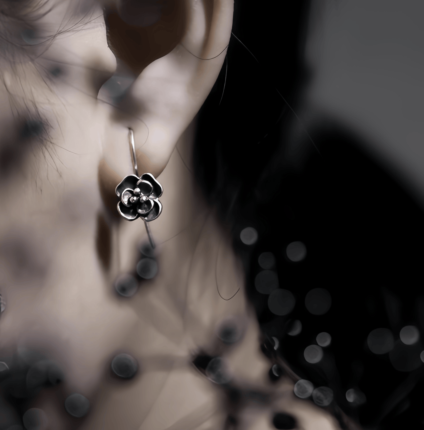 Energy Luxury Vintage 925 Thai Silver Flower Earrings – Handcrafted & Unique